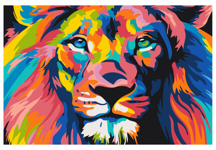 Cuadro para pintar por números Colorful Lion 137933 additionalImage 3