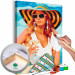 Obraz do malowania po numerach Martini na plaży - kobieta w kapeluszu i okularach przeciwsłonecznych 144133