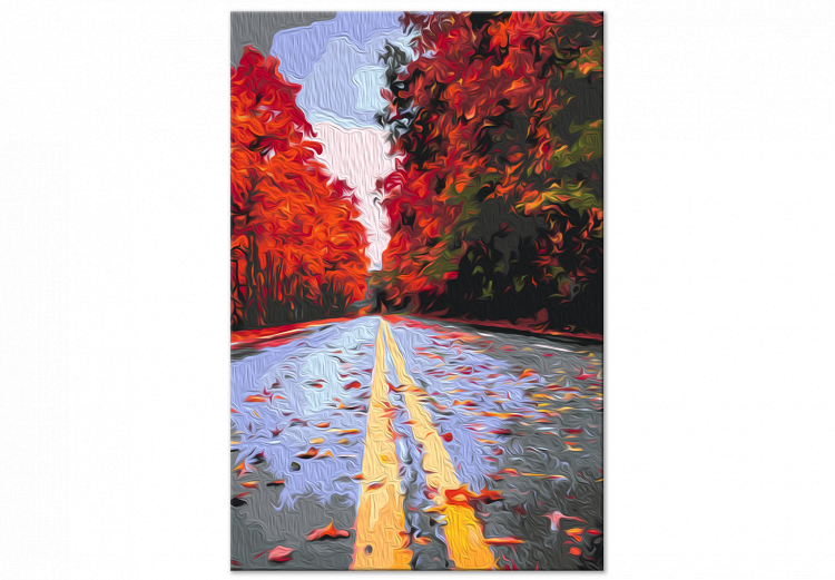 Paint by number Autumn Road - Alley with Trees with Red Leaves 146533 additionalImage 6