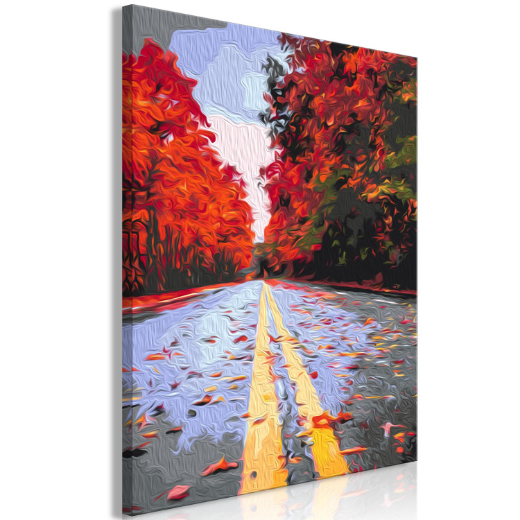 Paint by number Autumn Road - Alley with Trees with Red Leaves 146533 additionalImage 4