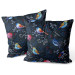 Kissen Velours Bird winter - a subtle graphic motif in shades of blue 147133 additionalThumb 3