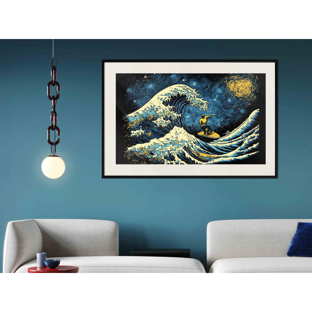 Posters: Surfing At Night - Impressionistic Image Generated By AI