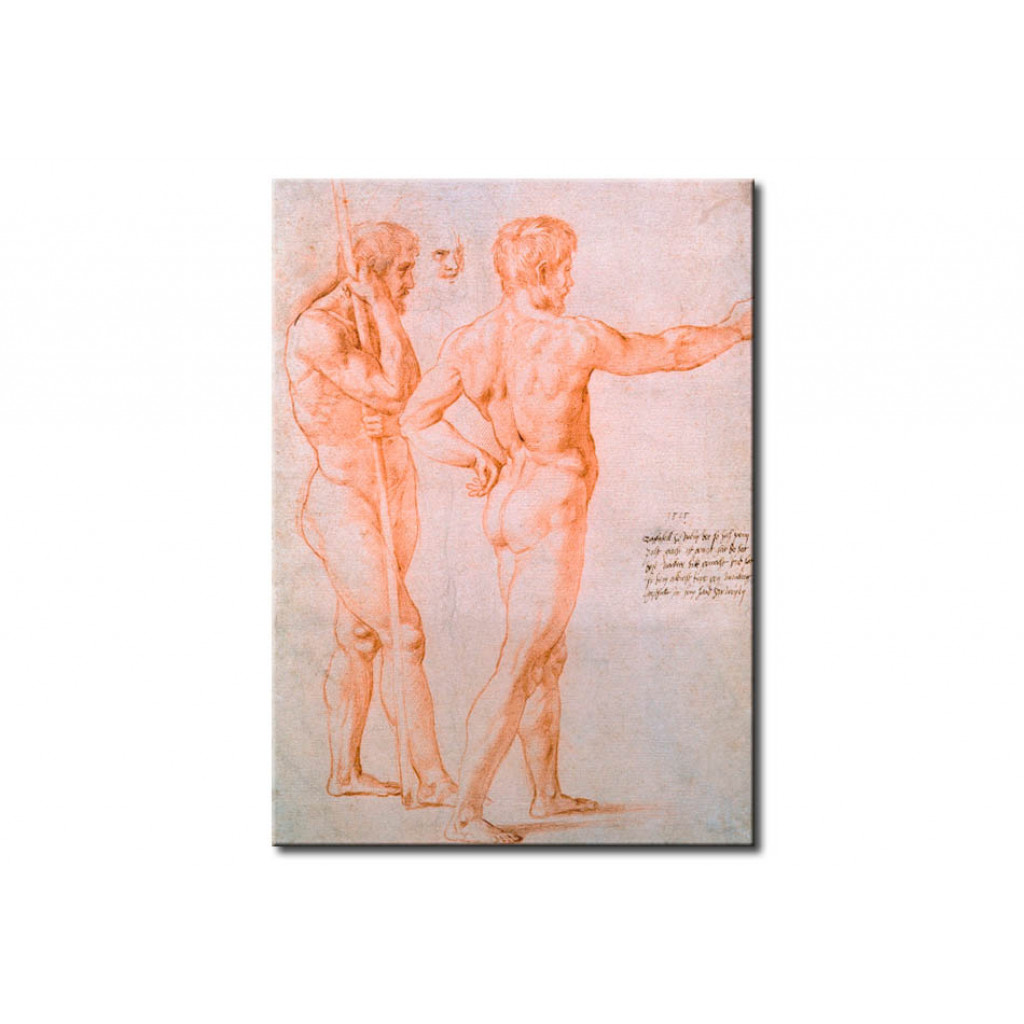 Schilderij  Rafael Santi: Three Male Nudes