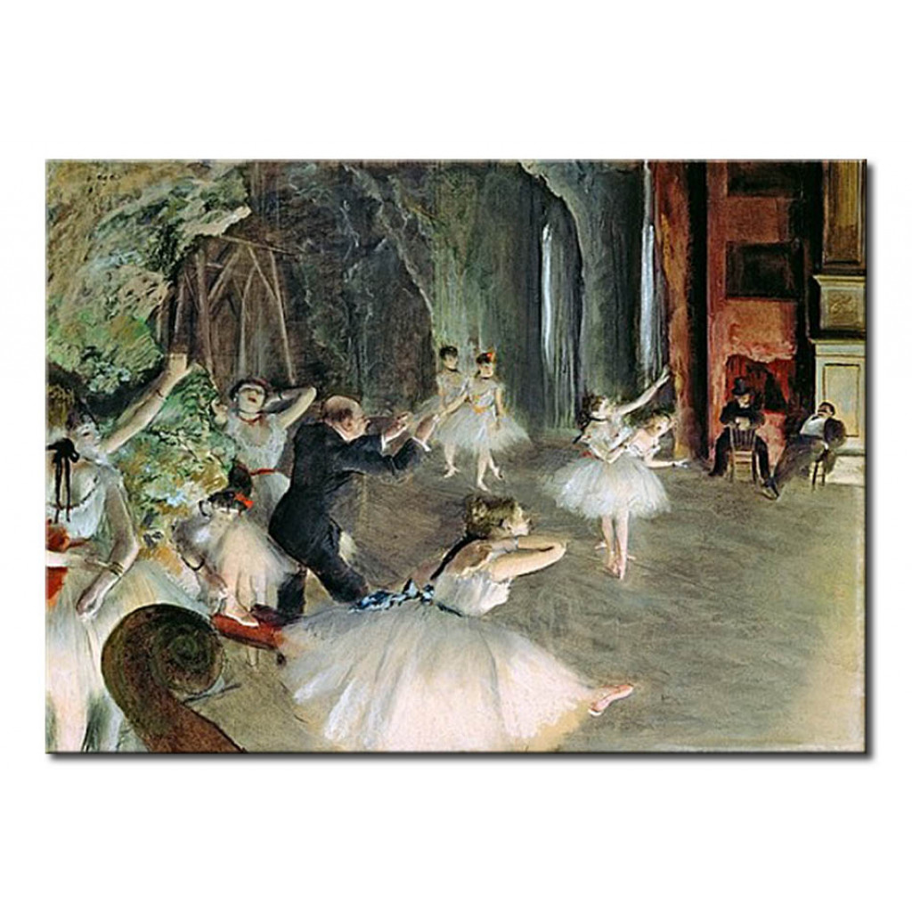 Schilderij  Edgar Degas: The Rehearsal Of The Ballet On Stage