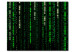 Obraz Zielony kod - abstrakcyjne znaki na czarnym tle w stylu Matrix 55933