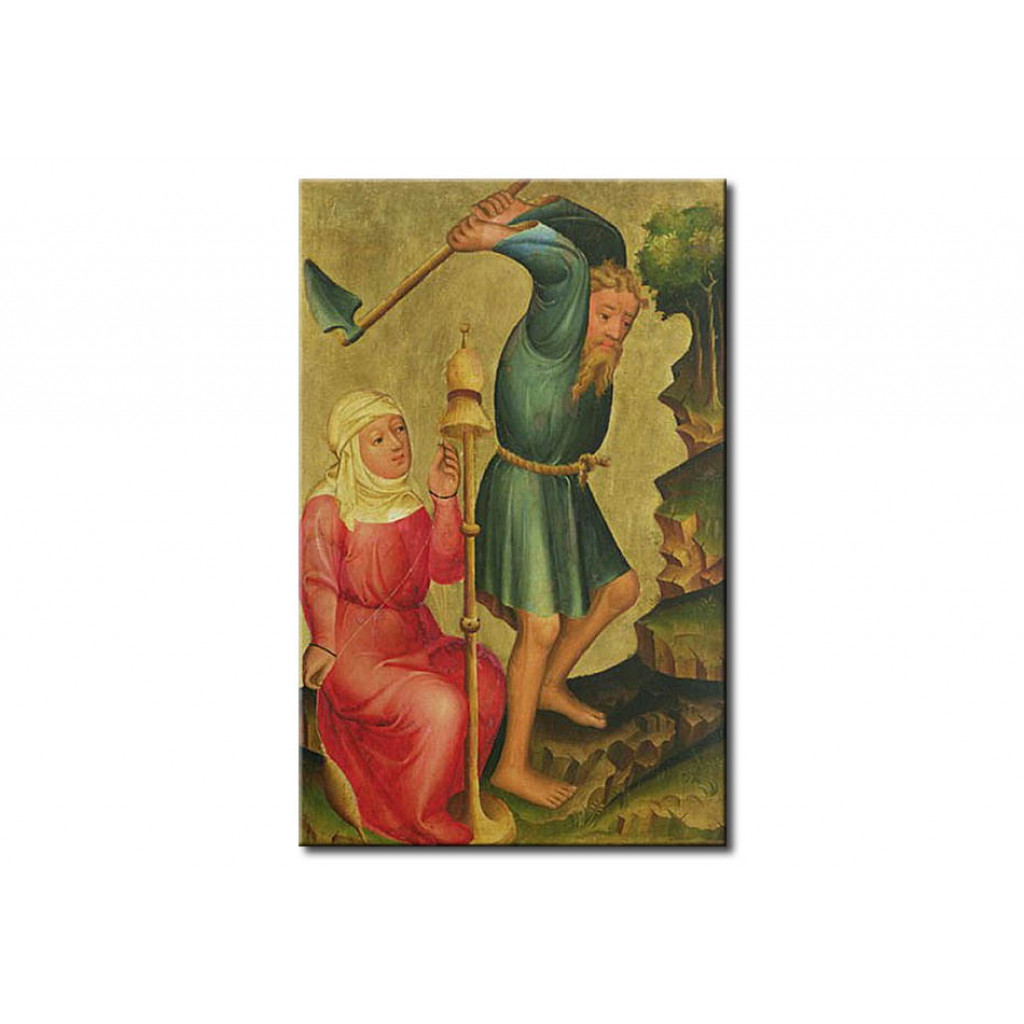 Schilderij  Master Bertram: Adam And Eve At Work, Detail From The Grabow Altarpiece