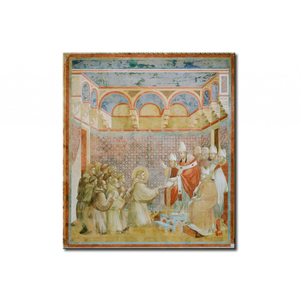 Schilderij  Giotto Di Bondone: Pope Innocent III Confirming The Rules Of The Order Of St. Francis.