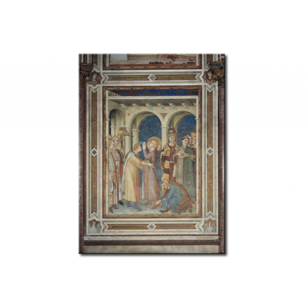 Schilderij  Simone Martini: The Investiture Of St. Martin Of Tours As Knight