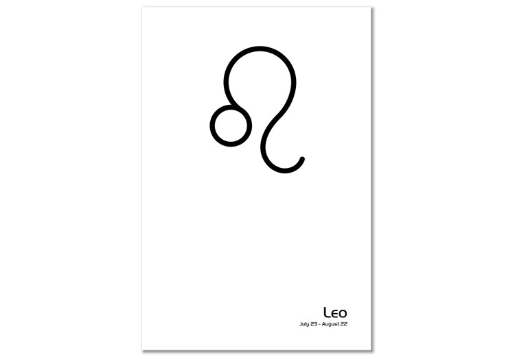 Obraz Znak zodiaku Lew - nowoczesna grafika z napisem na białym tle 117043