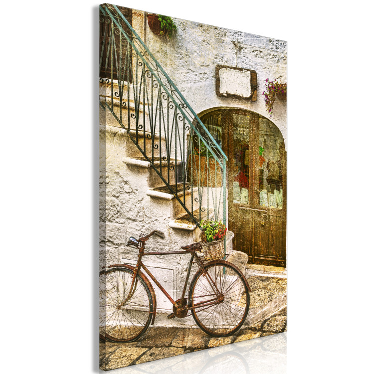 Cuadro moderno Bicicleta junto a la escalera de piedra - foto de una ciudad italiana 135843 additionalImage 2