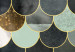 Fototapeta Art deco - regularne tło w chłodnych barwach i ze złotymi elementami 143243 additionalThumb 4