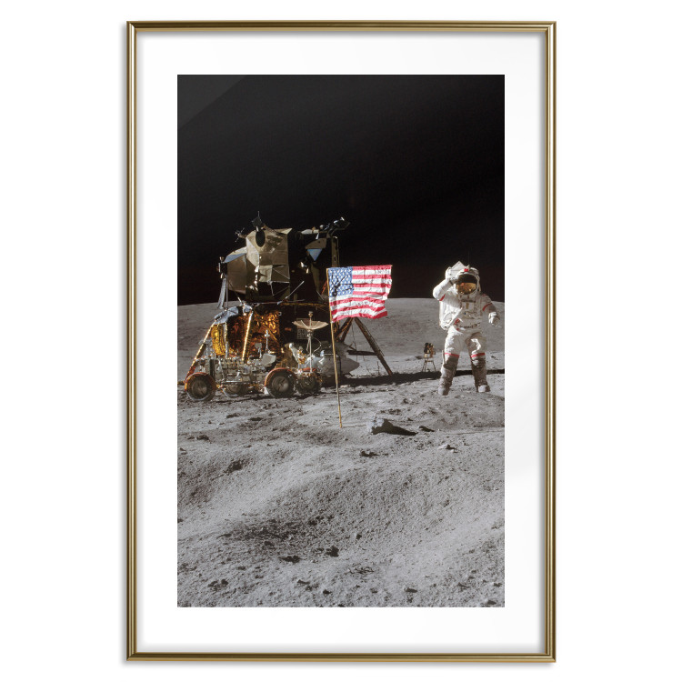 Wall Poster Moon Landing - Photo of the Ship, Astronaut and Flag in Space 146243 additionalImage 25