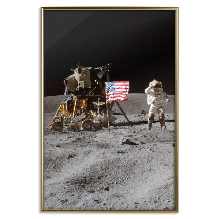 Wall Poster Moon Landing - Photo of the Ship, Astronaut and Flag in Space 146243 additionalImage 21