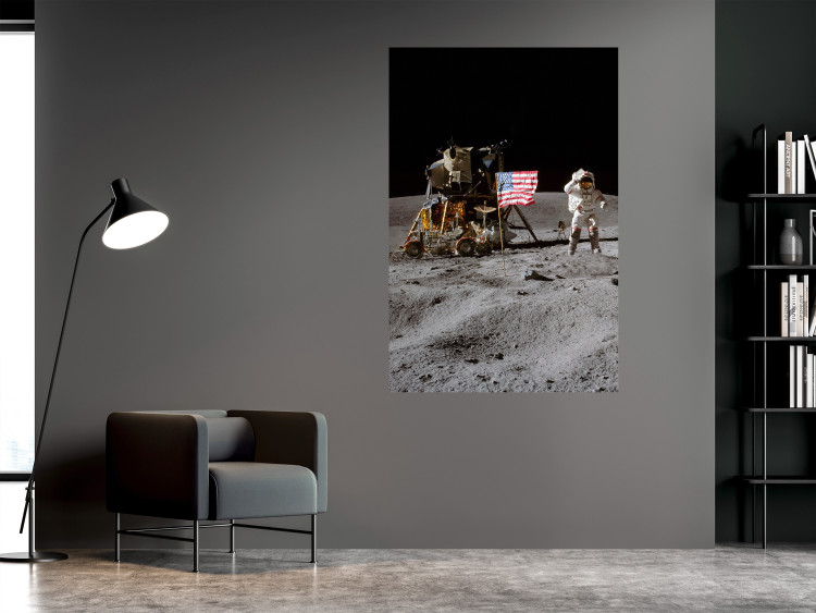 Wall Poster Moon Landing - Photo of the Ship, Astronaut and Flag in Space 146243 additionalImage 13