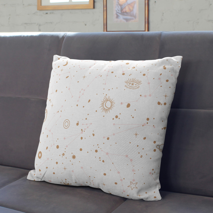 Mikrofaser Kissen Celestial signs - stars, eye symbol and moon on a light background cushions 146943 additionalImage 3