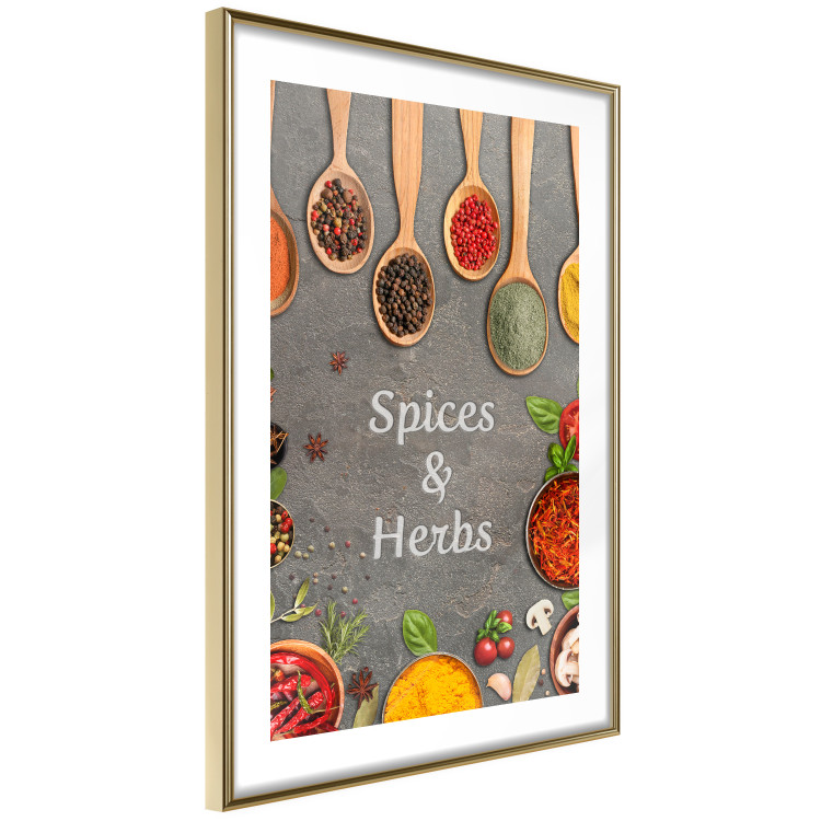 Poster Culinary Essentials - Colorful Composition of Herbs and Vegetables on a Stone Slab 149243 additionalImage 8
