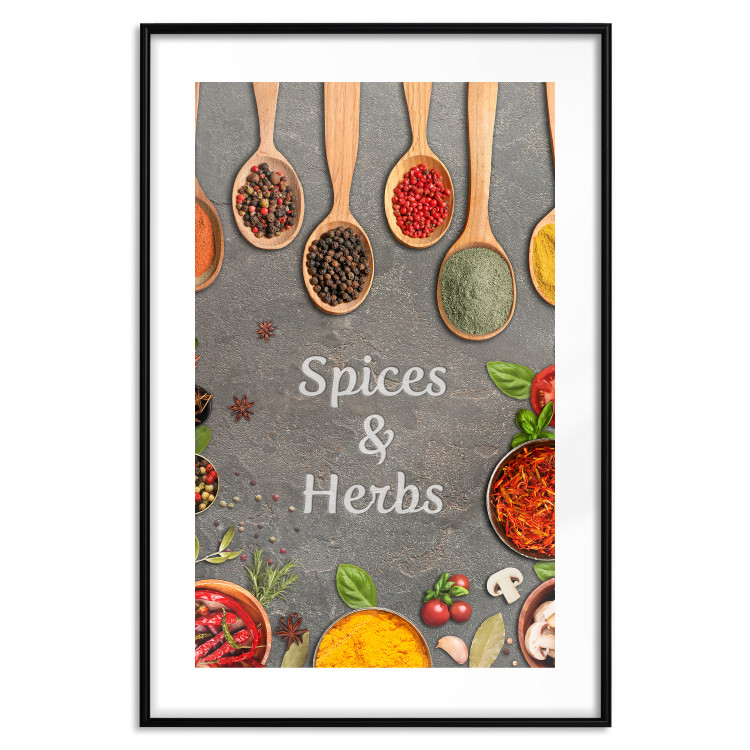Poster Culinary Essentials - Colorful Composition of Herbs and Vegetables on a Stone Slab 149243 additionalImage 24