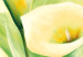 Quadro contemporaneo Calle gialle (3 pezzi) - motivo vegetale con fiori su sfondo verde 46543 additionalThumb 3