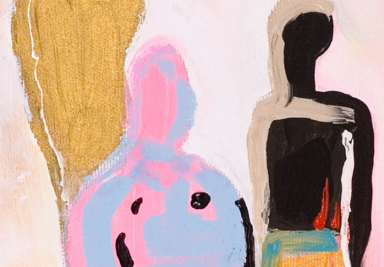 Quadro su tela Figure pastello (3 parti) - astrazione colorata con silhouettes 47143 additionalImage 4