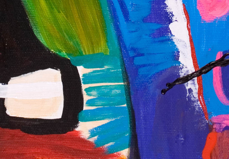 Quadro su tela Figure pastello (3 parti) - astrazione colorata con silhouettes 47143 additionalImage 3