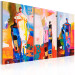 Quadro su tela Figure pastello (3 parti) - astrazione colorata con silhouettes 47143 additionalThumb 2