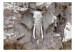 Wall Mural Bridge of time (South Africa) - stone elephant sculpture on a background held in shades of sandstone and white 64843 additionalThumb 1