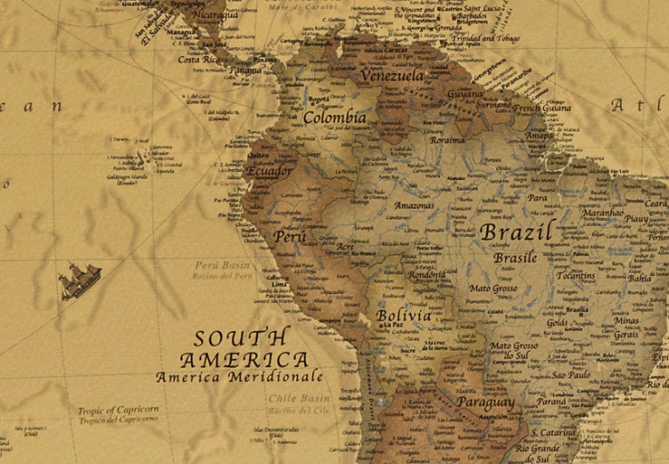 Ozdobna tablica korkowa Starożytna mapa świata [Mapa korkowa] 95943 additionalImage 6