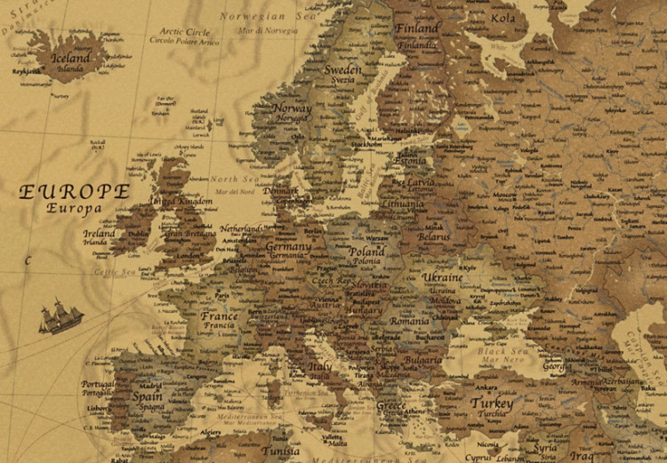 Ozdobna tablica korkowa Starożytna mapa świata [Mapa korkowa] 95943 additionalImage 5
