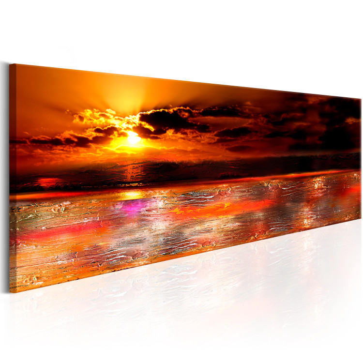 Obraz Pomarańczowe niebo (1-częściowy) - artystyczny zachód nad oceanem 96843 additionalImage 2