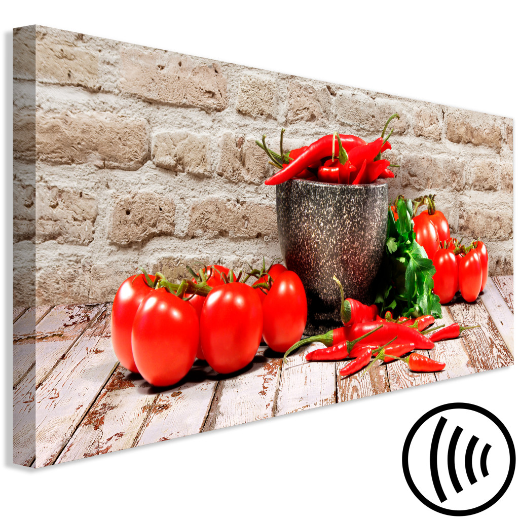 Schilderij  Keuken: Red Vegetables (1 Part) Brick Narrow
