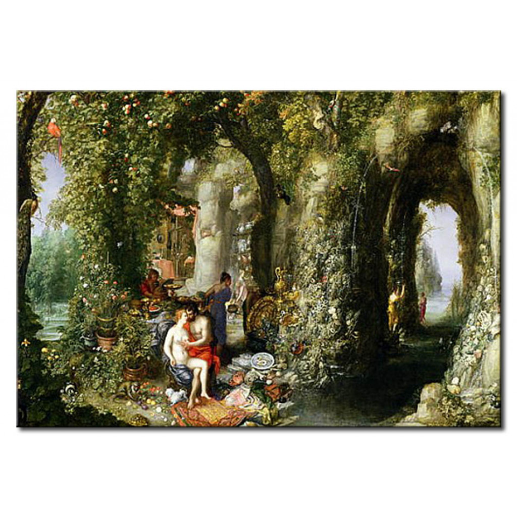 Schilderij  Jan Brueghel De Oudere: A Fantastic Cave With Odysseus And Calypso