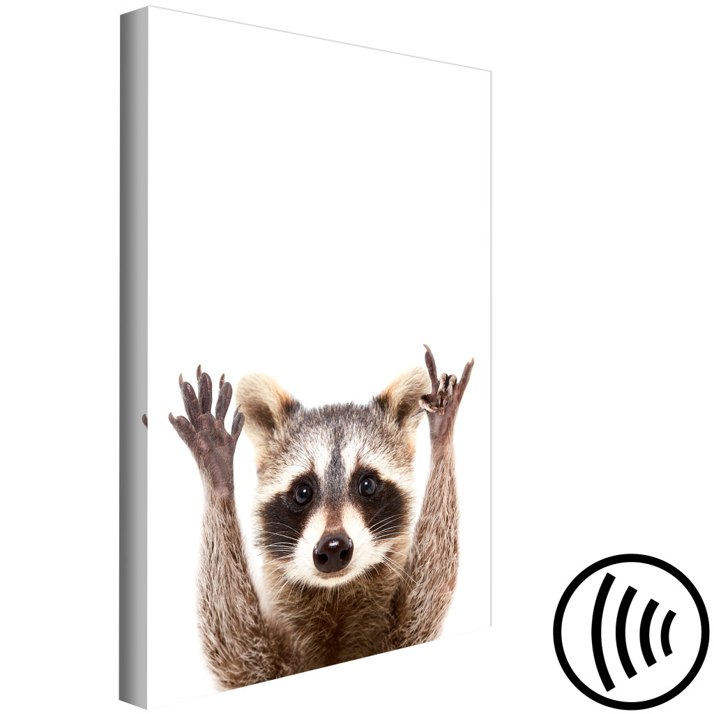 Quadro Pintado Raccoon (1 Part) Vertical