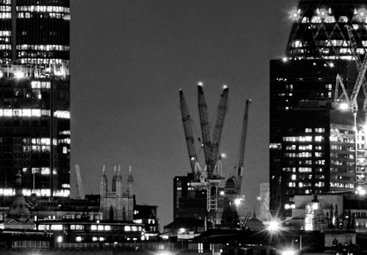 Canvas Print London Lights (5 Parts) Wide Black and White 123653 additionalImage 5