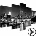 Canvas Print London Lights (5 Parts) Wide Black and White 123653 additionalThumb 6