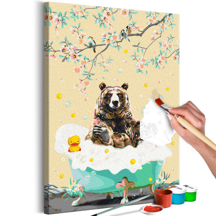 Obraz do malowania po numerach Kąpiel niedźwiedzia 135253 additionalImage 3