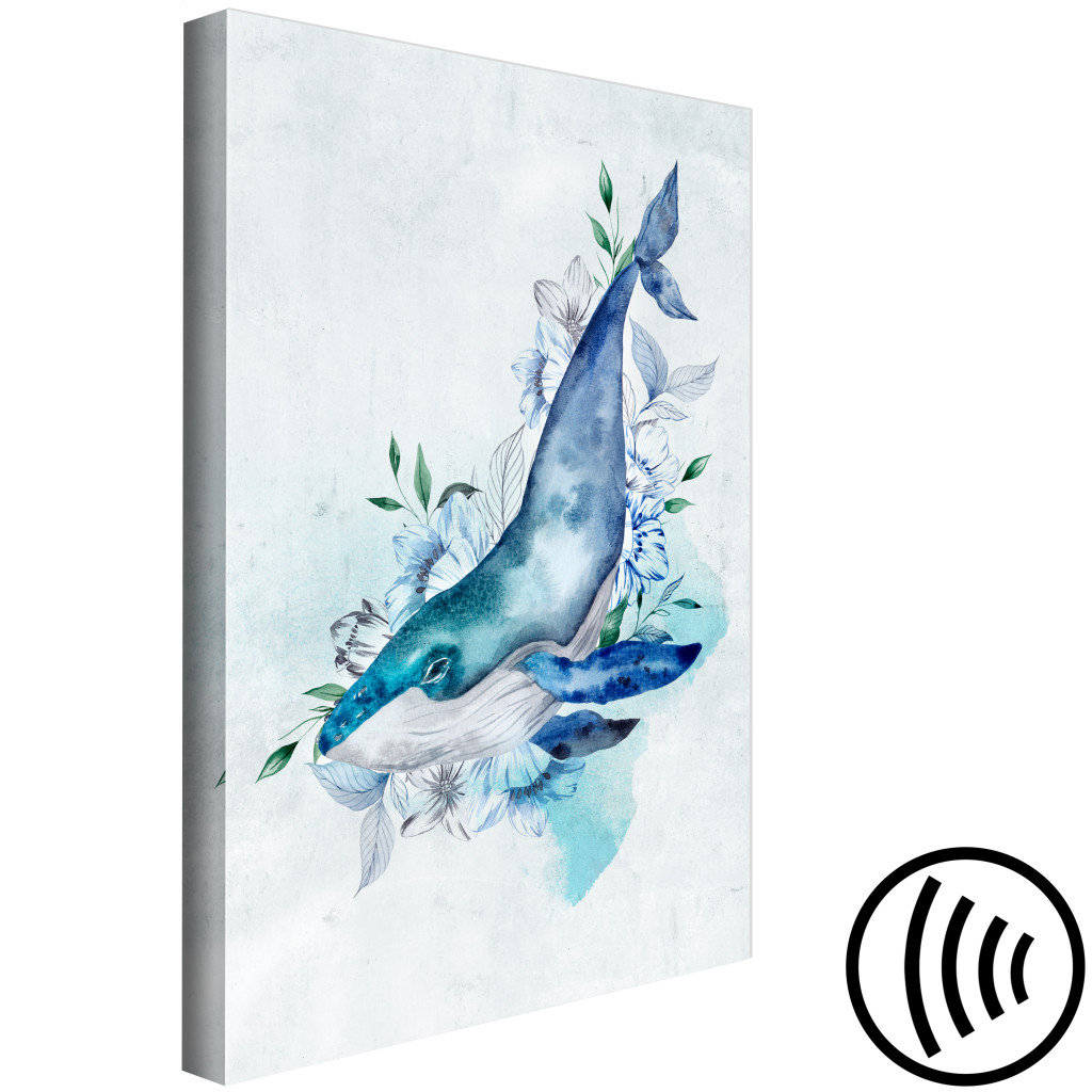 Schilderij  Andere Dieren: Blue Whale - Een Walvis In Diepe Blauwtinten