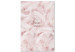 Quadro contemporaneo Scritta marrone Make magic - astrazione con piume rosa sullo sfondo 136453