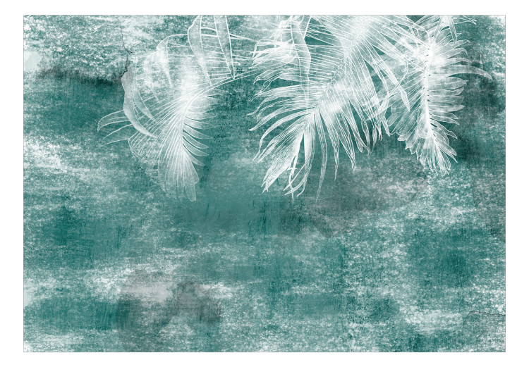 Fototapeta Białe liście palmy na turkusowym tle – abstrakcja inspirowana naturą 138553 additionalImage 1