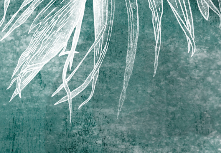 Fototapeta Białe liście palmy na turkusowym tle – abstrakcja inspirowana naturą 138553 additionalImage 3