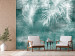 Fototapeta Białe liście palmy na turkusowym tle – abstrakcja inspirowana naturą 138553