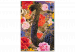Paint by number Colorful Kilim - Black Swan in Gold on Flowers Background 145153 additionalThumb 3
