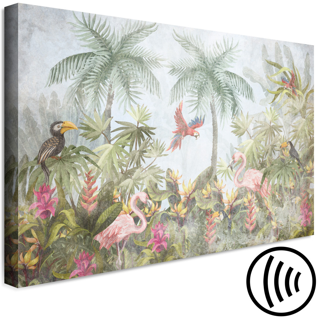 Pintura Em Tela Moment In Paradise - Tropical Landscape Of The Jungle And The Animals That Live In It