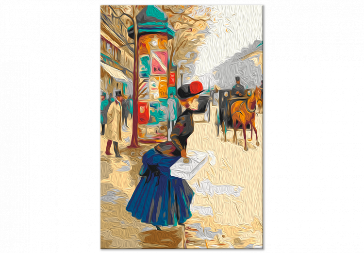 Paint by number Autumn Street - Elegant Woman With a Package Waiting for a Carriage 148453 additionalImage 5