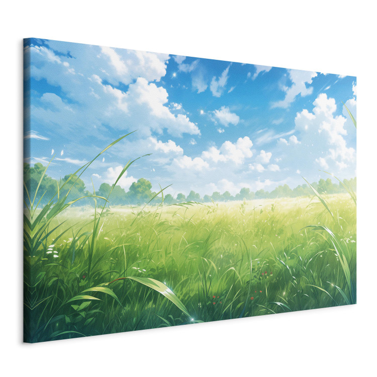 Canvas Print Digital Landscape - A Spring Meadow in the Style of a Computer Game 150653 additionalImage 2