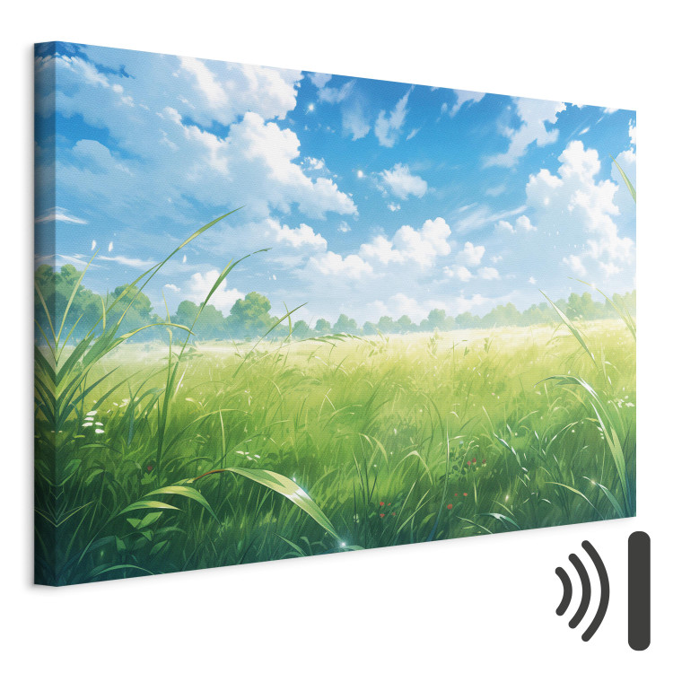 Canvas Print Digital Landscape - A Spring Meadow in the Style of a Computer Game 150653 additionalImage 8