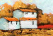 Cadre mural Gîte à la campagne - une cabane dans le champ aux couleurs orangées 49753 additionalThumb 3