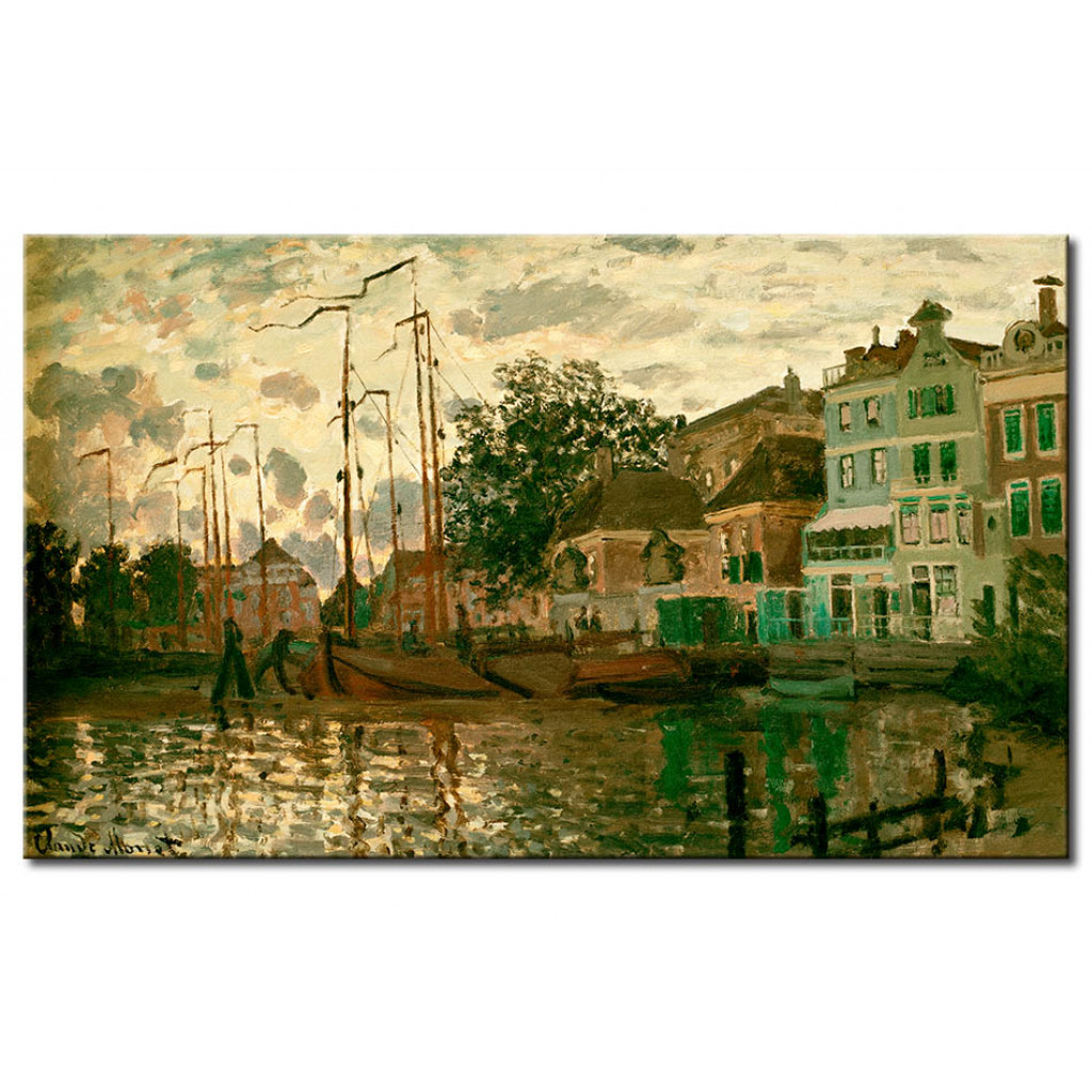Schilderij  Claude Monet: Le Dam A Zaandam, Le Soir
