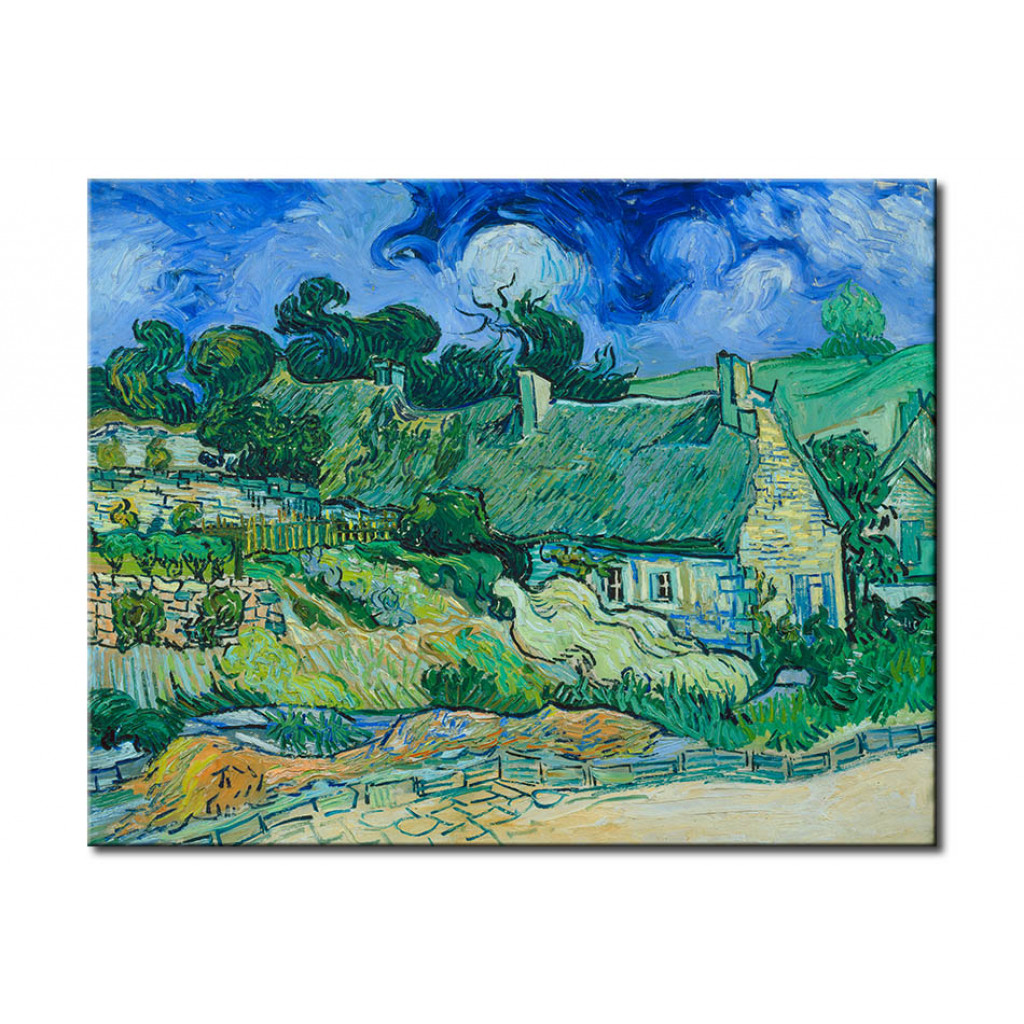Schilderij  Vincent Van Gogh: Thatched Cottages At Cordeville