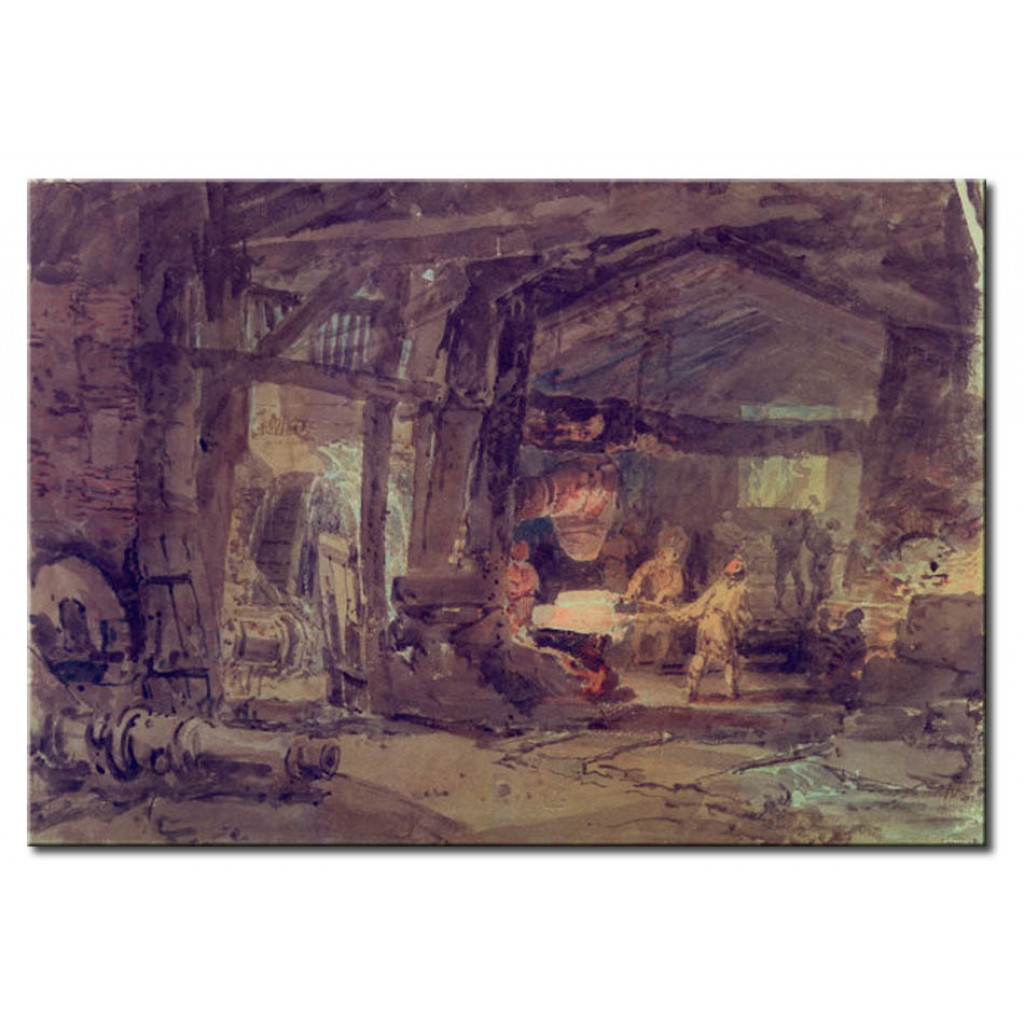 Schilderij  William Turner: An Iron Foundry