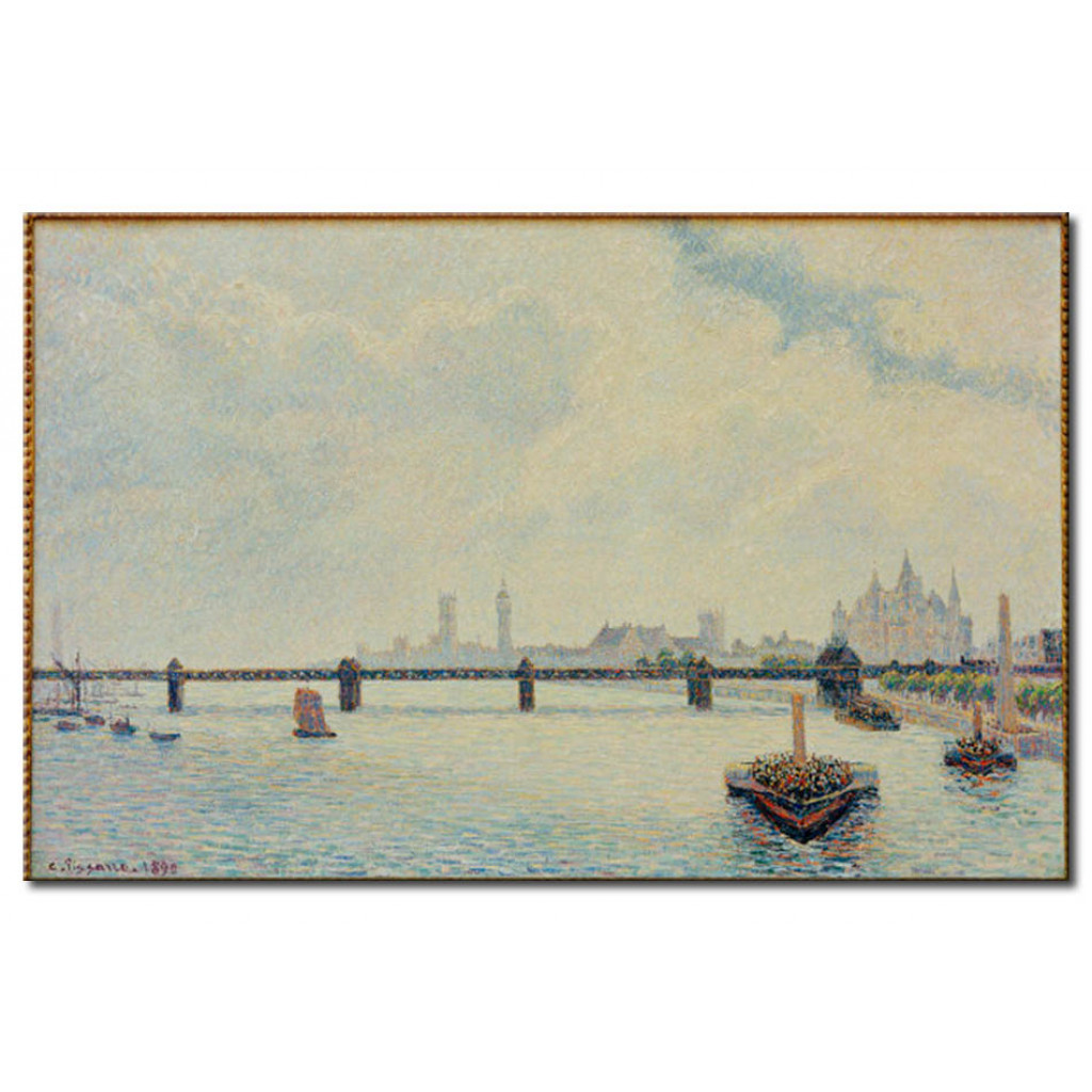 Schilderij  Camille Pissarro: Charing Cross Bridge, London